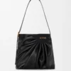 Draped tote in mellow nappa lambskin Black