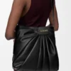 Draped tote in mellow nappa lambskin Black