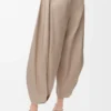 Draped trousers in cotton and silk Beige Draped trousers in cotton and silk Beige