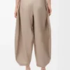 Draped trousers in cotton and silk Beige Draped trousers in cotton and silk Beige