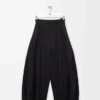 Draped trousers in cotton and silk Black Draped trousers in cotton and silk Black