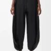 Draped trousers in cotton and silk Black Draped trousers in cotton and silk Black