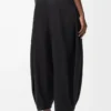 Draped trousers in cotton and silk Black Draped trousers in cotton and silk Black