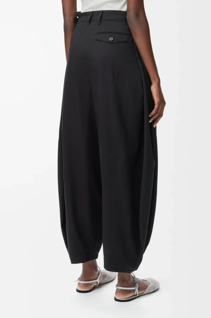 Draped trousers in cotton and silk Black Draped trousers in cotton and silk Black