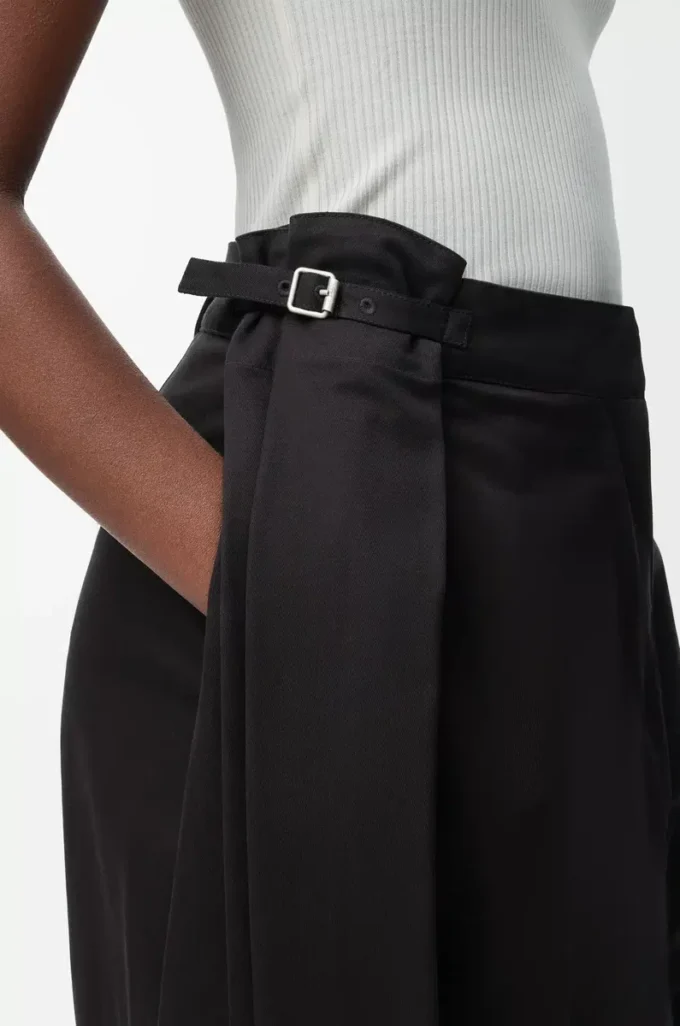 Draped trousers in cotton and silk Black Draped trousers in cotton and silk Black