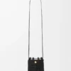 Drawstring pocket in raffia Black Drawstring pocket in raffia Black