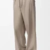 Drawstring trousers in wool and cashmere Beige Melange Drawstring trousers in wool and cashmere Beige Melange