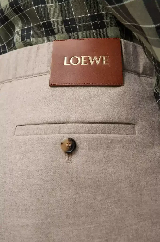Drawstring trousers in wool and cashmere Beige Melange Drawstring trousers in wool and cashmere Beige Melange