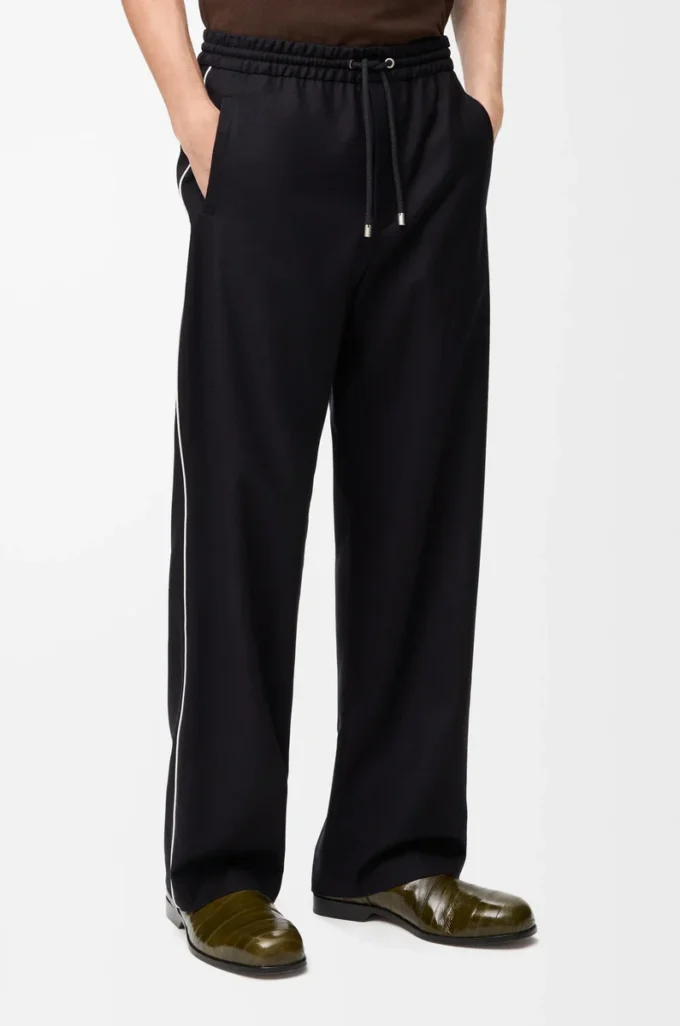 Drawstring trousers in wool Navy Blue Drawstring trousers in wool Navy Blue