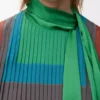 Dress in technical crepe Caramel/Bright Green