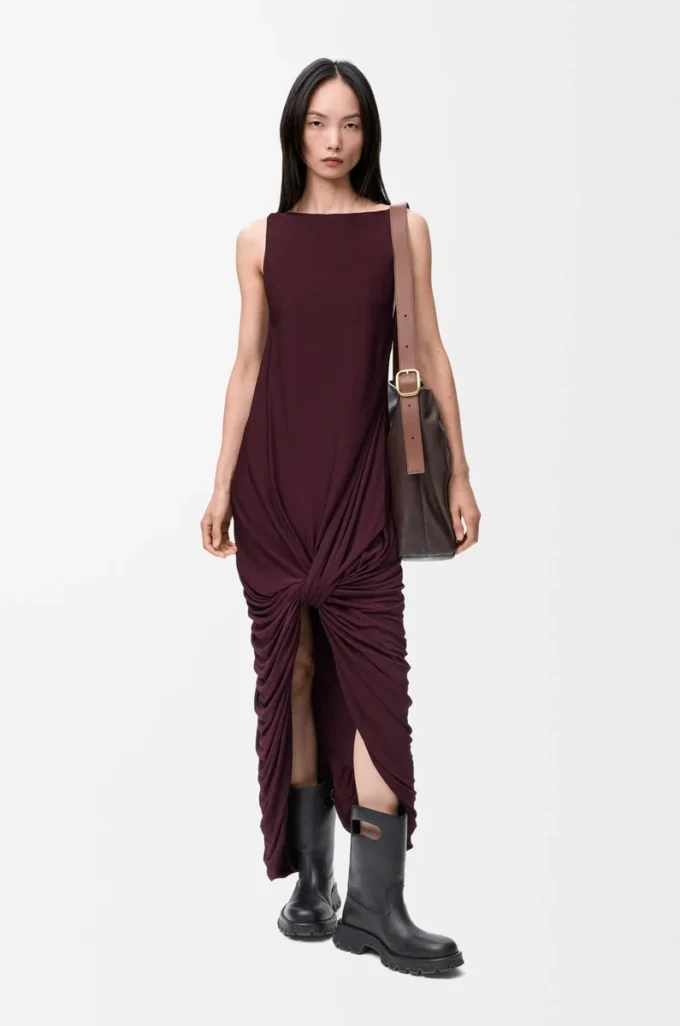 Dress in viscose Burgundy Dress in viscose Burgundy