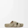 Ease Buckle slide in brushed suede Khaki Green Ease Buckle slide in brushed suede Khaki Green