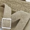 Ease Buckle slide in brushed suede Khaki Green Ease Buckle slide in brushed suede Khaki Green