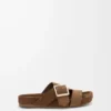 Ease Buckle slide in suede Brown