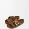 Ease Buckle slide in suede Brown