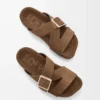 Ease Buckle slide in suede Brown