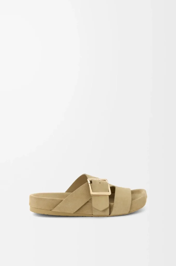 Ease Buckle slide in suede Sahara
