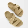 Ease Buckle slide in suede Sahara