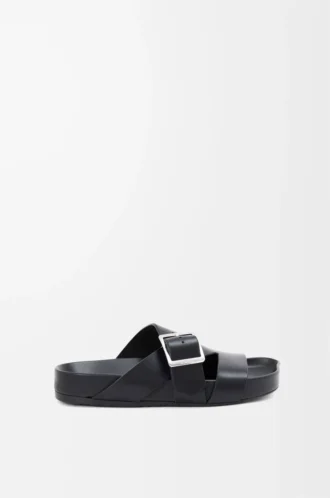 Ease Buckle slide in vegetable-tanned calfskin Black