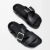 Ease Buckle slide in vegetable-tanned calfskin Black Ease Buckle slide in vegetable-tanned calfskin Black