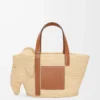 Elephant basket in raffia and calfskin Natural/Tan Elephant basket in raffia and calfskin Natural/Tan