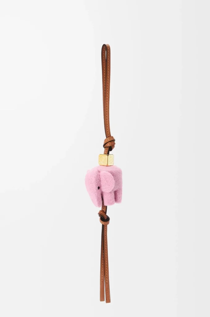 Elephant charm in felt and calfskin Candy Elephant charm in felt and calfskin Candy