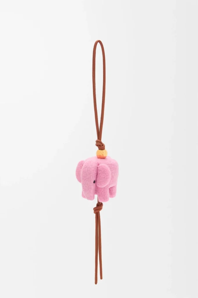 Elephant charm in felt and calfskin Candy Elephant charm in felt and calfskin Candy