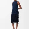 Embellished dress in viscose Navy Blue Embellished dress in viscose Navy Blue