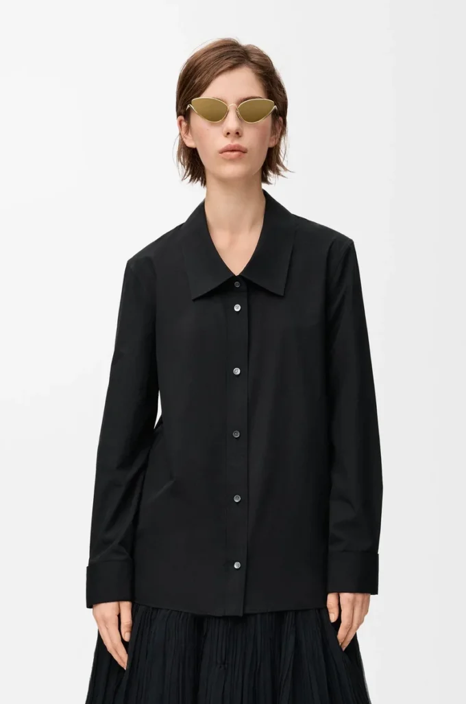 Embellished shirt in cotton Black Embellished shirt in cotton Black