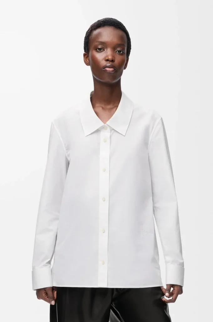 Embellished shirt in cotton White