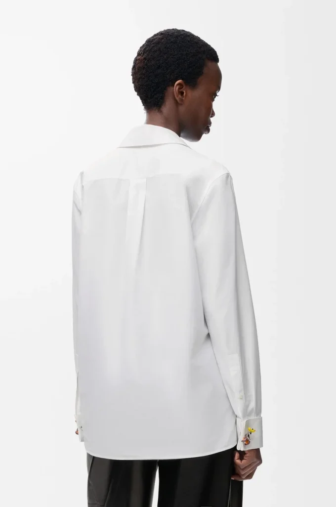 Embellished shirt in cotton White