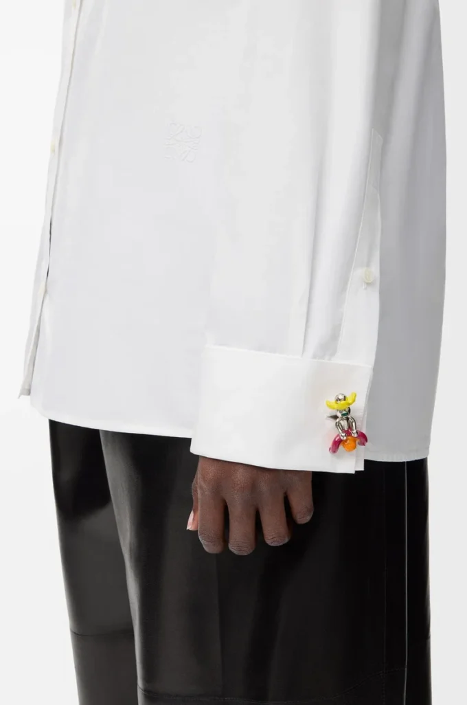 Embellished shirt in cotton White