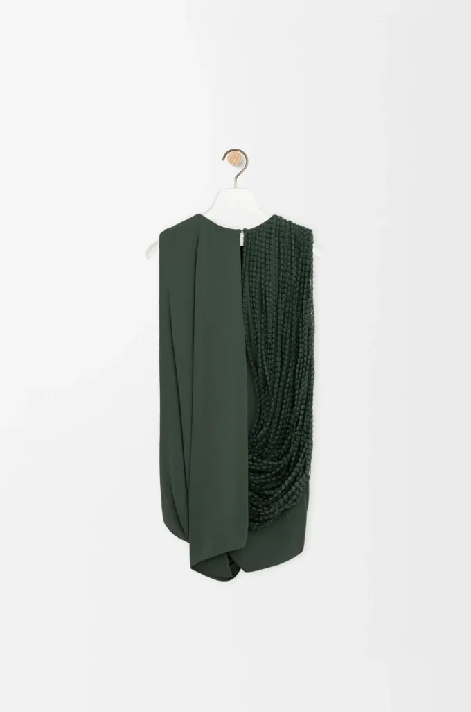 Embellished top in viscose Khaki Green Embellished top in viscose Khaki Green