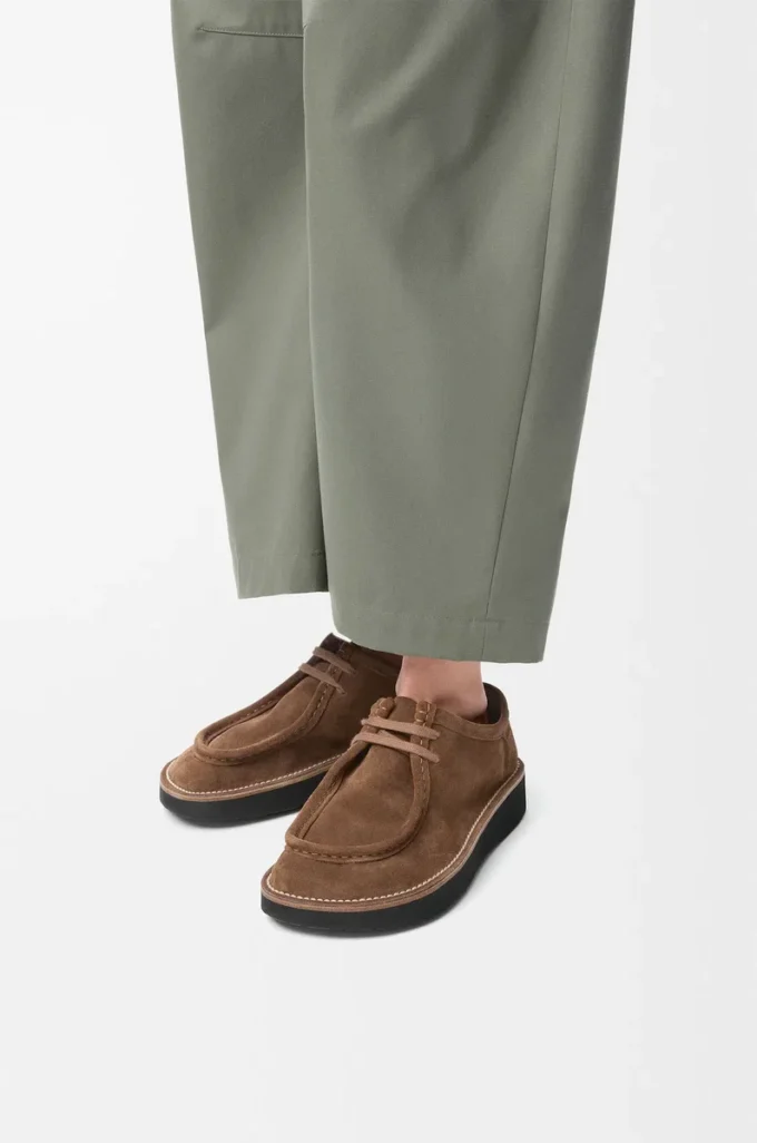 Faro lace-up in suede calfskin Brown Faro lace-up in suede calfskin Brown