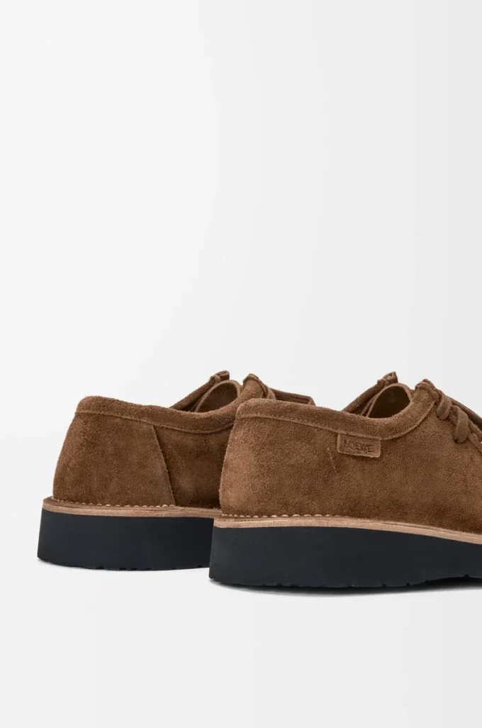 Faro lace-up in suede calfskin Brown Faro lace-up in suede calfskin Brown