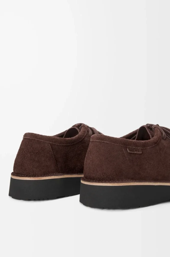 Faro lace-up in suede calfskin Dark Brown Faro lace-up in suede calfskin Dark Brown