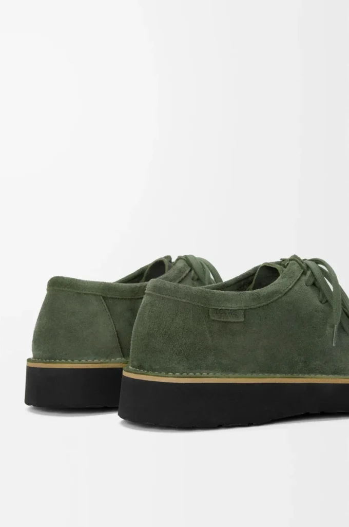 Faro lace-up in suede calfskin Sage Faro lace-up in suede calfskin Sage