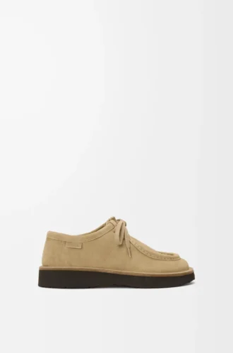 Faro lace-up in suede calfskin Sahara