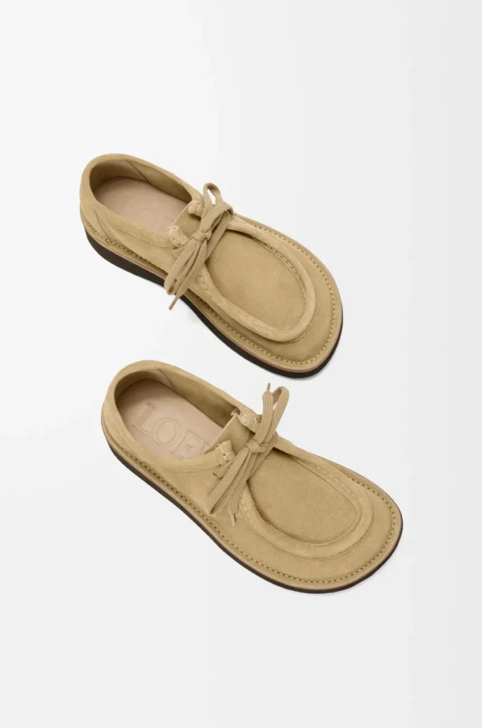 Faro lace-up in suede calfskin Sahara Faro lace-up in suede calfskin Sahara