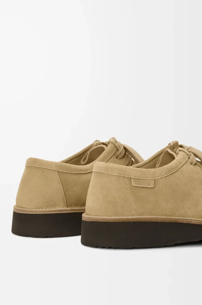 Faro lace-up in suede calfskin Sahara Faro lace-up in suede calfskin Sahara