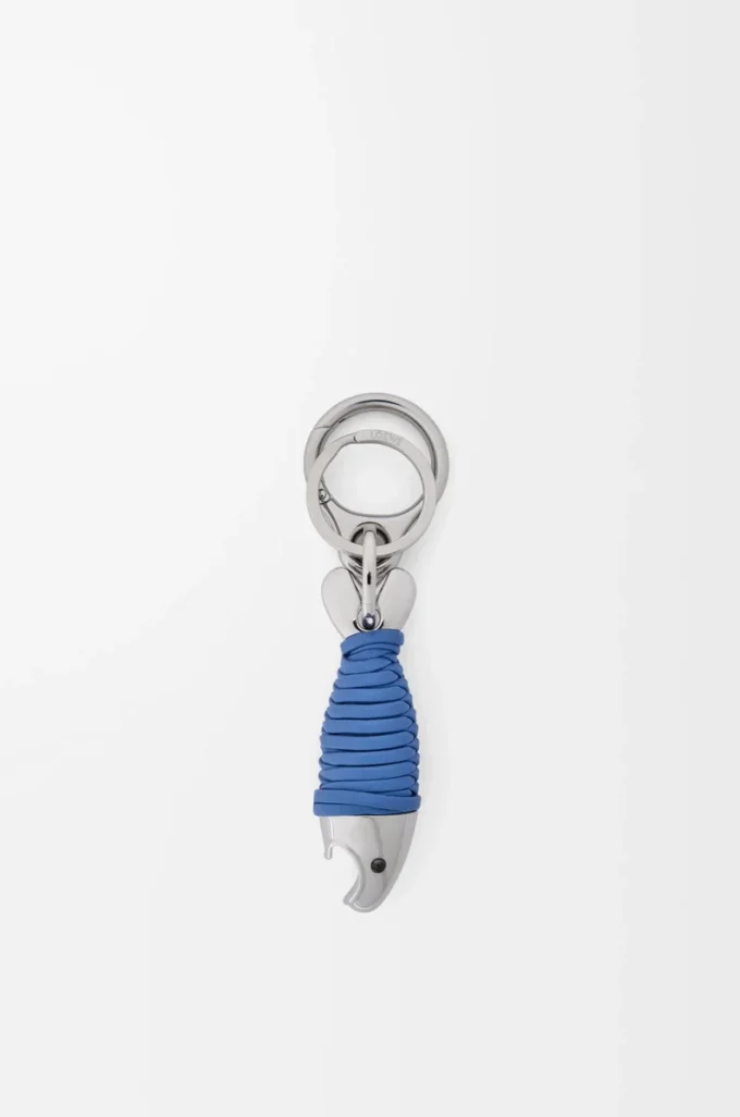 Fish keyring bottle opener Silver/Seaside Blue