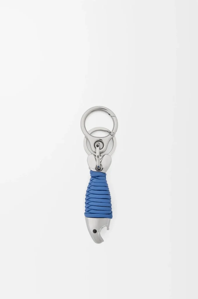 Fish keyring bottle opener Silver/Seaside Blue