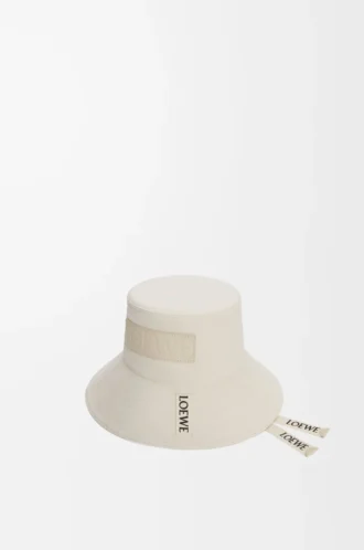Fisherman hat in canvas Soft White