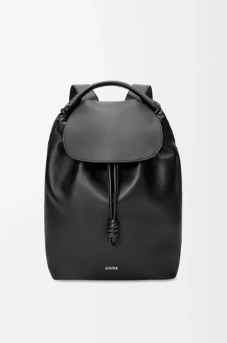 Flamenco backpack in shiny supple calfskin Black