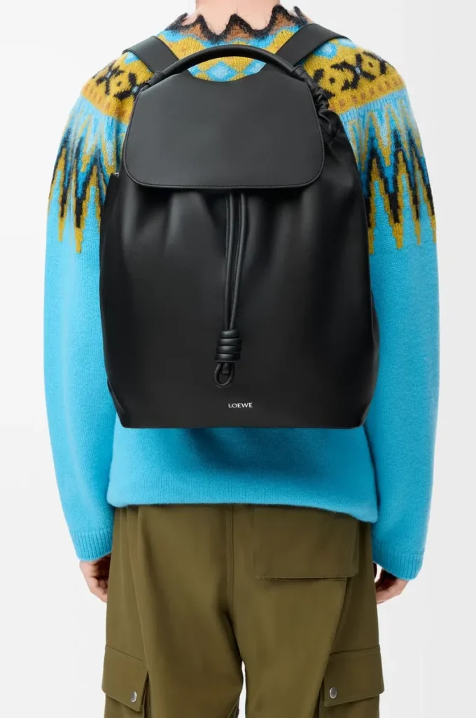 Flamenco backpack in shiny supple calfskin Black Flamenco backpack in shiny supple calfskin Black