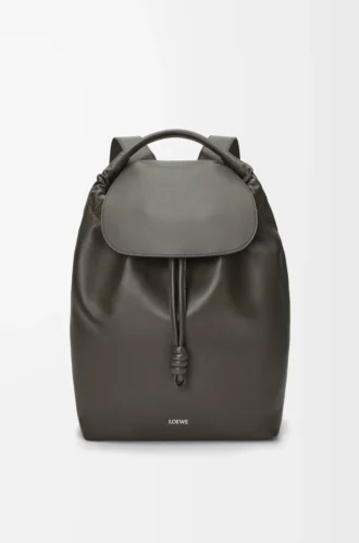 Flamenco backpack in shiny supple calfskin Dark Grey