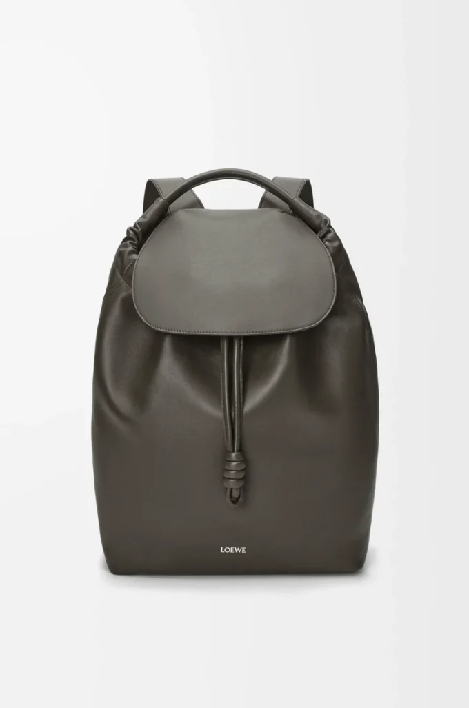 Flamenco backpack in shiny supple calfskin Dark Grey Flamenco backpack in shiny supple calfskin Dark Grey