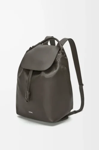 Flamenco backpack in shiny supple calfskin Dark Grey