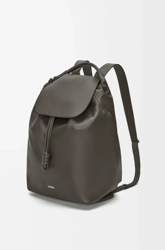 Flamenco backpack in shiny supple calfskin Dark Grey Flamenco backpack in shiny supple calfskin Dark Grey