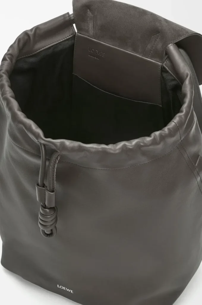 Flamenco backpack in shiny supple calfskin Dark Grey Flamenco backpack in shiny supple calfskin Dark Grey